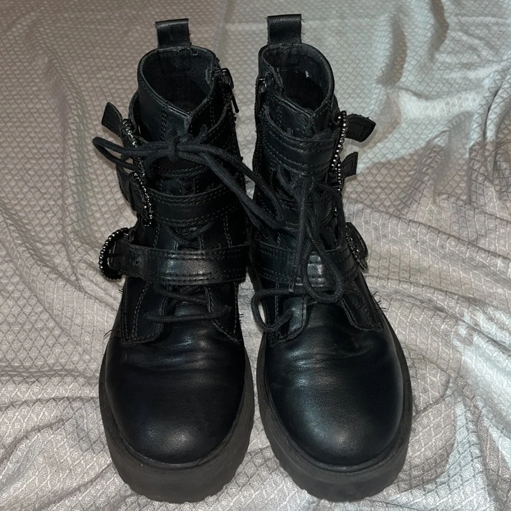 Zara Black Kids Jewel Boots Size 34 - Picture 6 of 15